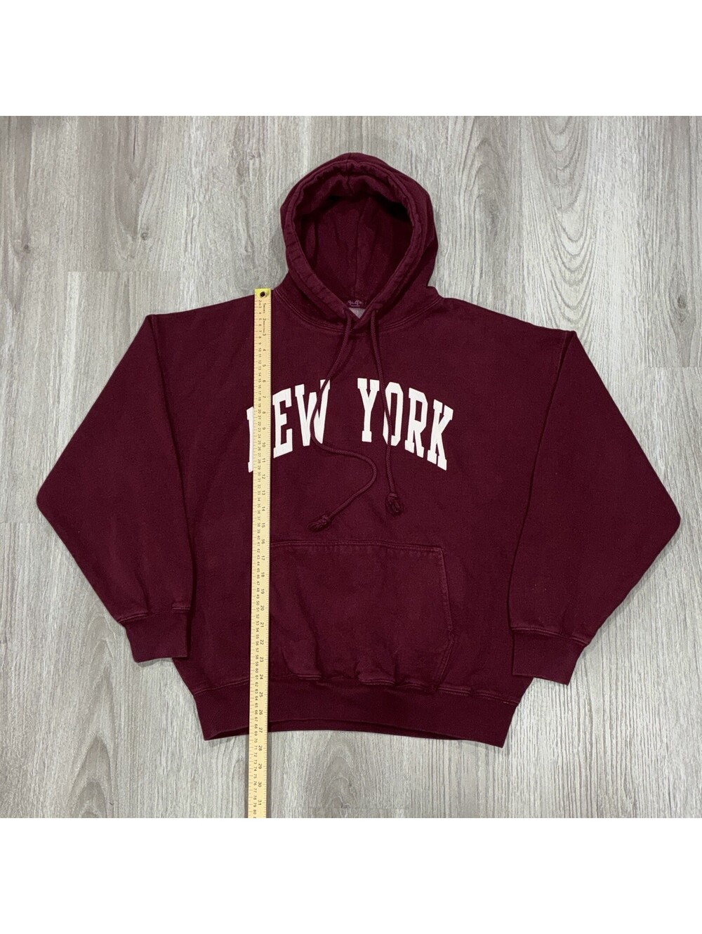 Women’s One Size John Galt Brandy Melville New York Graphic Hoodie Burgundy